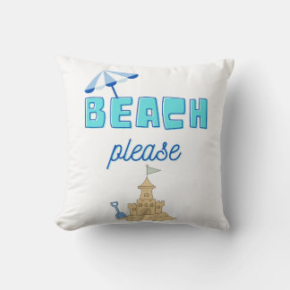 beach please throw pillow