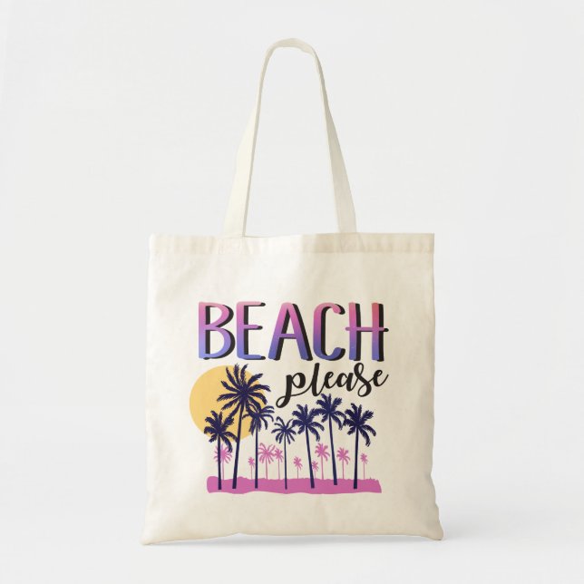 Beach Please Tote Bag ( Pink Colours) (Front)