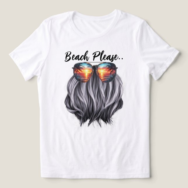 Beach Please Tri-Blend Shirt (Design Front)
