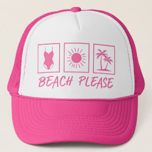 Beach Please Trucker Hat Baseball Cap