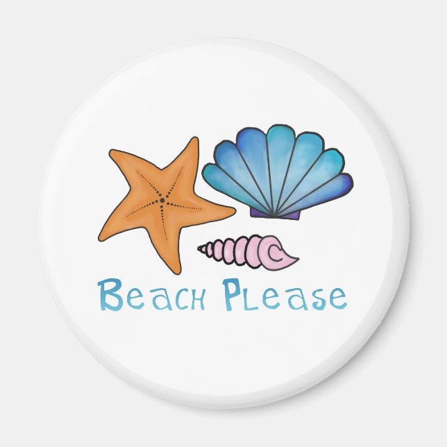 Beach please with shells  magnet (Front)