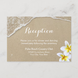 Beach & Plumeria Summer Wedding Reception Enclosure Card