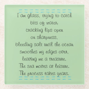 Beach Poetry Glass Coaster