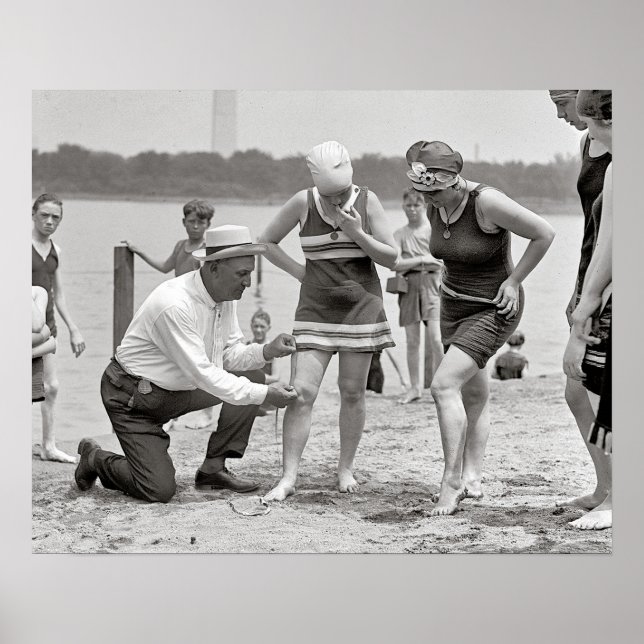 Beach Police, 1922. Vintage Photo Poster (Front)