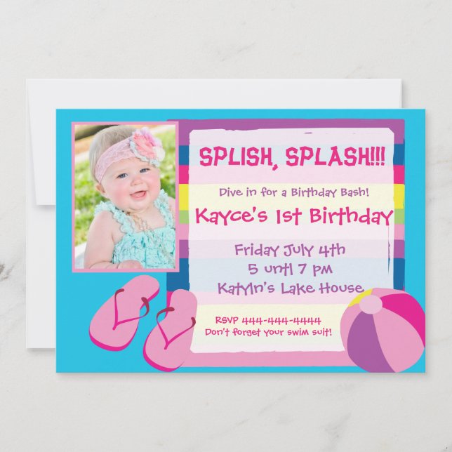 Beach Pool Invitation (Front)
