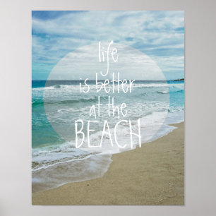 beach poster photo art with text