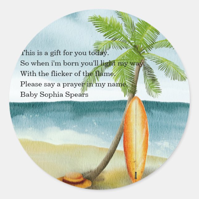  Beach - Prayer candle label (Front)