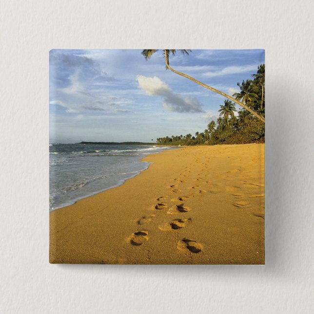 Beach Puerto Rico 2 Inch Square Button (Front)
