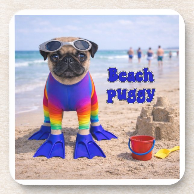 Beach Puggy Coaster (Front)