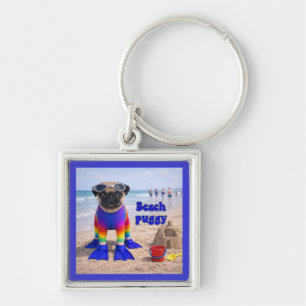 Beach Puggy Keychain