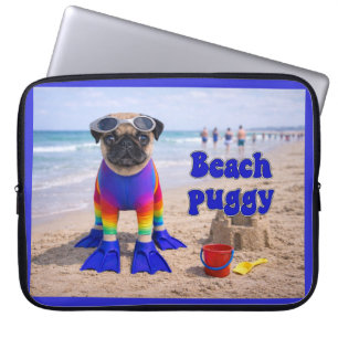 Beach Puggy Laptop Sleeve