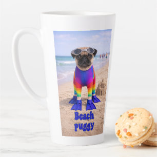 Beach Puggy Latte Mug