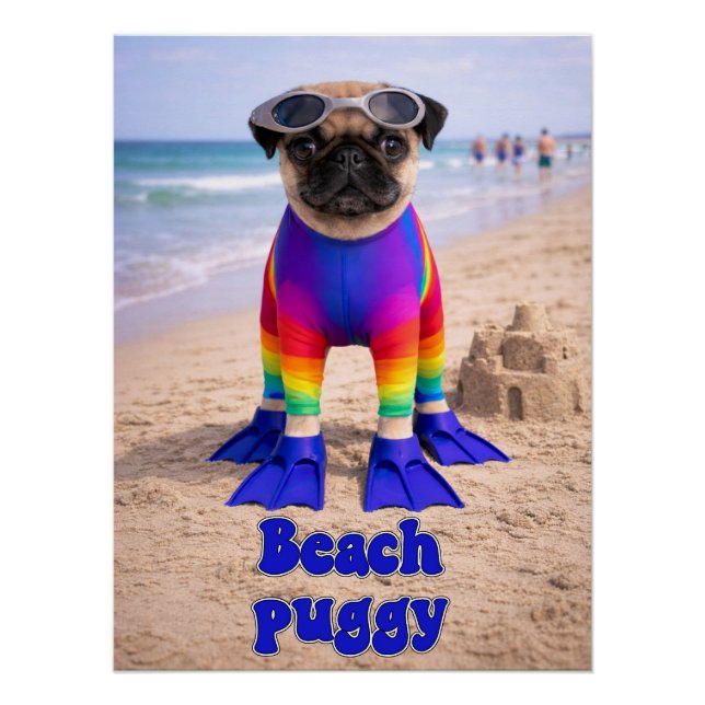Beach Puggy Poster (Front)