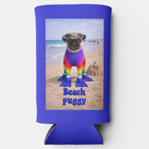 Beach Puggy Seltzer Can Cooler