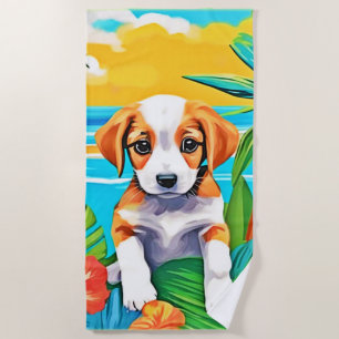 Beach Pup Paradise View Beach Towel