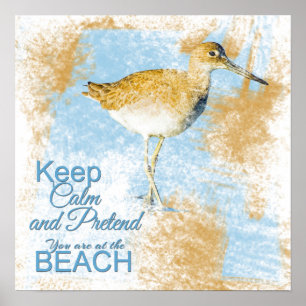 Beach Quote Shoreline Bird   Art Print