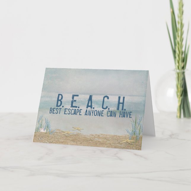 beach quote with starfish card (Front)