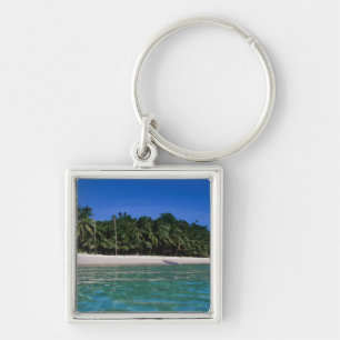 Beach, raft in a distance keychain