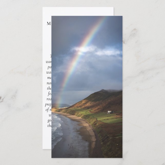 Beach Rainbow Photo Prayer Memorial Bookmark (Front/Back)