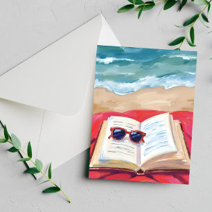 Beach Read   Ocean Waves Watercolor Painting Card
