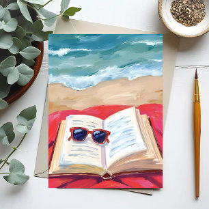 Beach Read   Ocean Waves Watercolor Painting Postcard