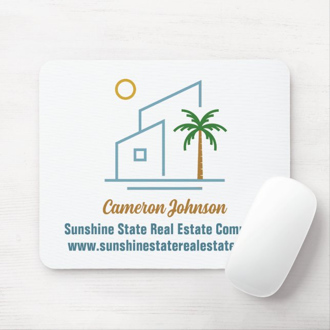 Beach Real Estate Company Custom Coastal Realtor Mouse Pad (With Mouse)