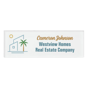 Beach Real Estate Company Custom Coastal Realtor Name Tag