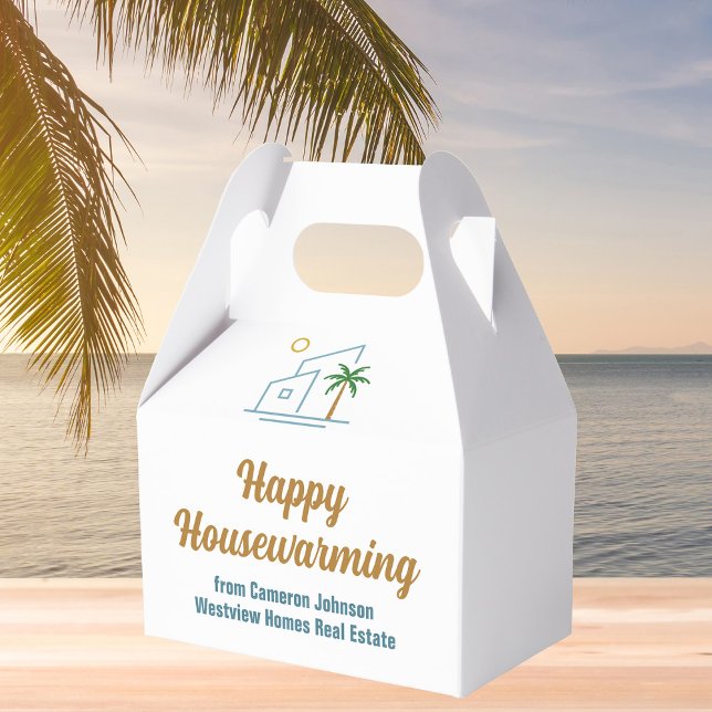 Beach Real Estate Company Custom Housewarming Favor Box (Creator Uploaded)