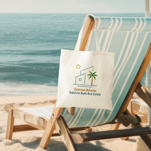 Beach Real Estate Company Cute Customizable Tote Bag