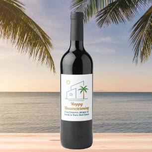 Beach Real Estate Company Cute Customizable Wine Label