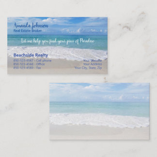 Beach Real Estate Piece of Paradise   Sea Foam Business Card