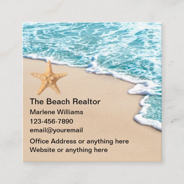 Beach Realtor Tropical Thème Cartes de visite (Devant)