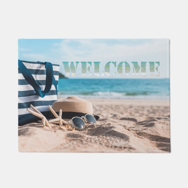 Beach Relax Welcome   Doormat (Front)