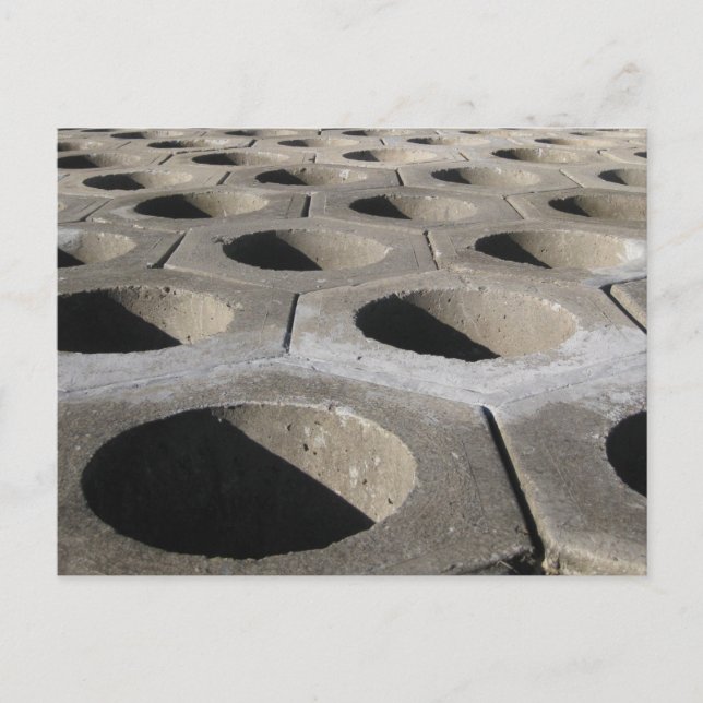 Beach Retainer Wall Pattern Photography Postcard (Front)