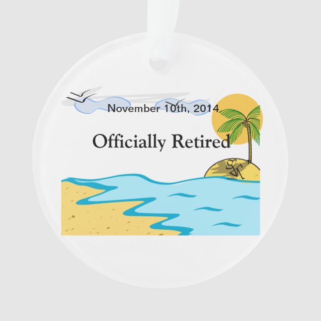 Beach Retirement Add Name And Date Ornament (Front)