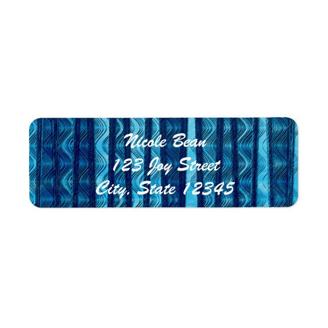 Beach Retro Waves Blue Étiquettes de adresse Vinta (Devant)