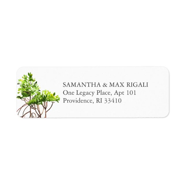 Beach Return Address Labels Mangroves (Front)