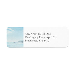 Beach Return Address Watercolor Ocean