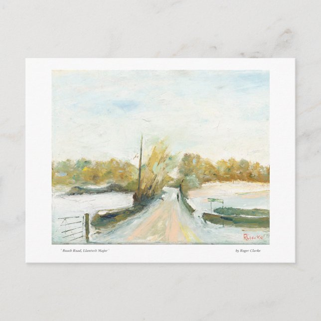 Beach Road, Llantwit Major Postcard (Front)