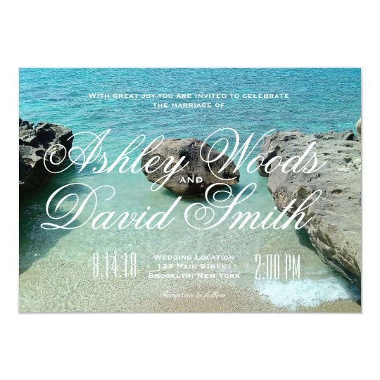 Beach Rock Wedding Invitation