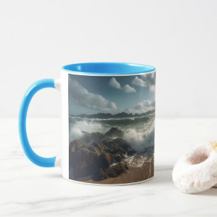 Beach Rocks Sea and Waves mug