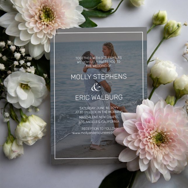 Beach Romance Photo Wedding Invitation (Creator Uploaded)