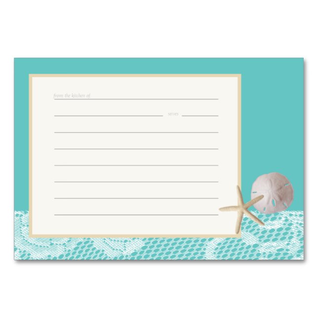 Beach Romance Recipe Card aqua (Front)