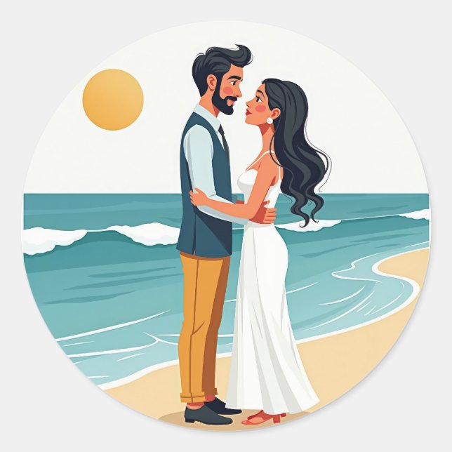 Beach Romance Sticker (Front)