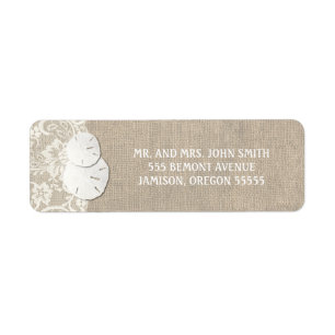Beach Rustic Burlap Lace Return Address Labels