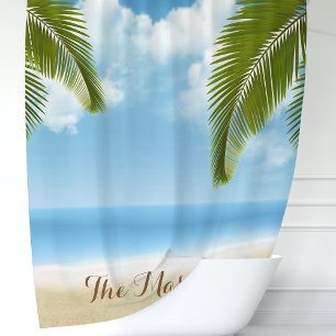 Beach Sand and Ocean Palm Trees Monogram