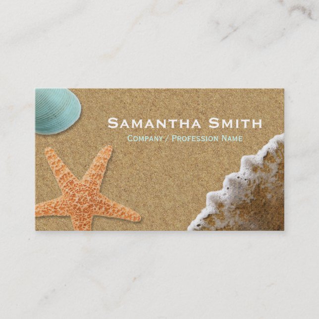 Beach Sand and Shells Business Card (Front)
