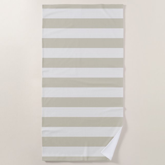 Beach Sand and White Stripes Towel (Front)