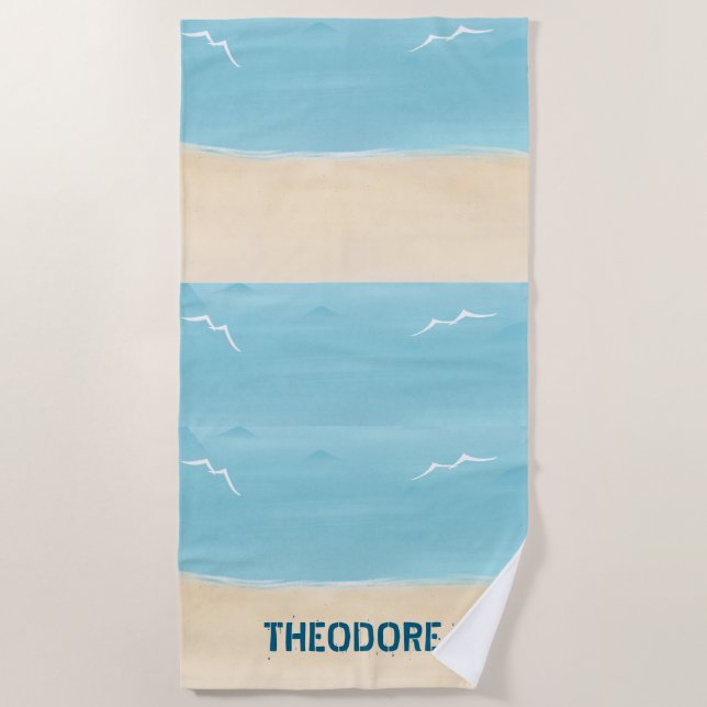 Beach Sand Aqua  Towel (Front)