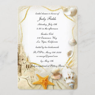 Beach Sand Castle Wedding Bridal Shower Card